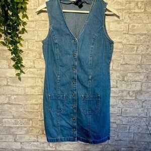 100% Cotton Denim Button Up‎ Jumper Size Small